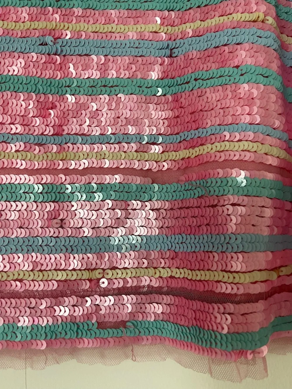 LoveShackFancy Pink Sequin Stripe A-Line Mini Skirt - Picture 3 of 4